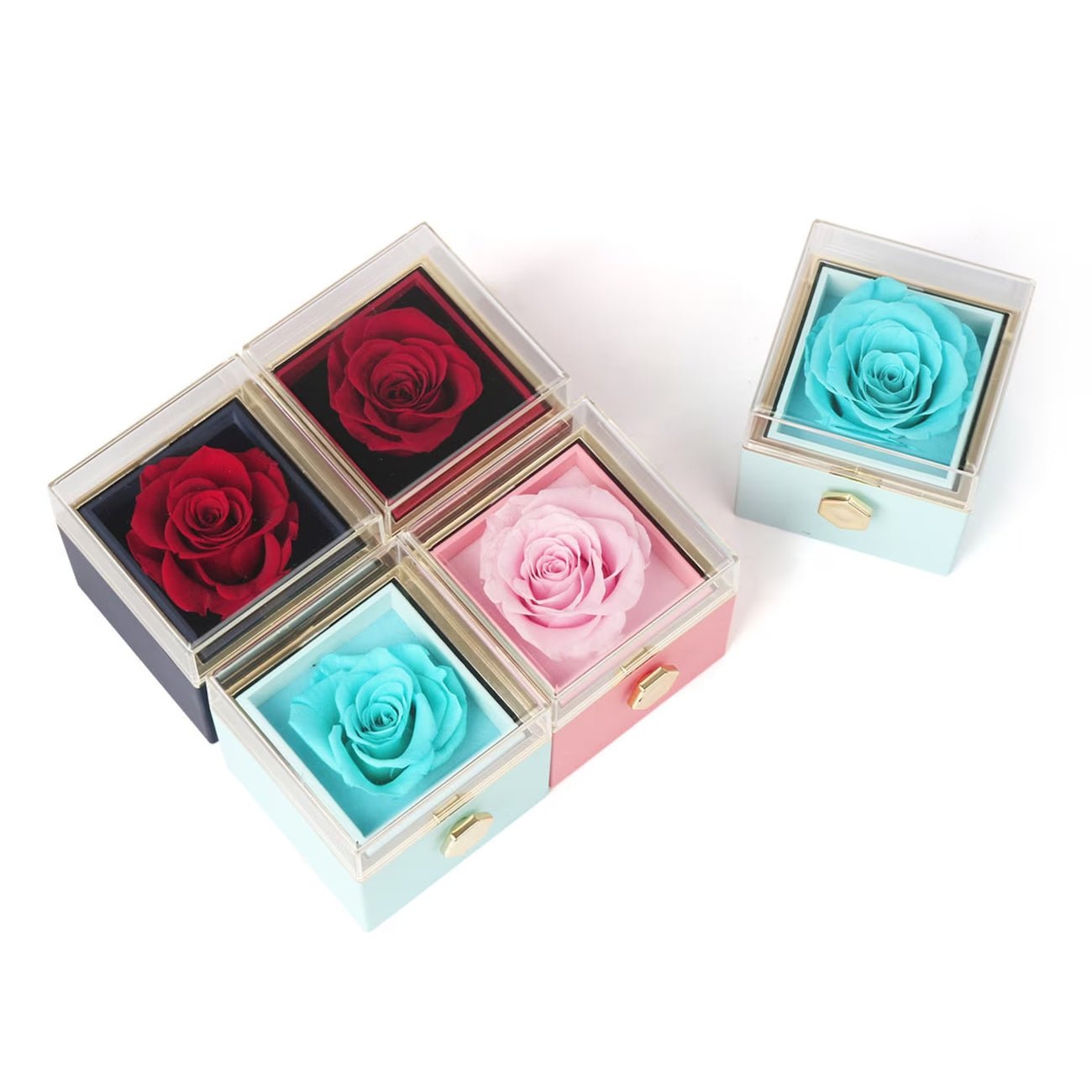 Coffret Rose Éternelle - Avec Collier Gravé & Rose - Lovalandia